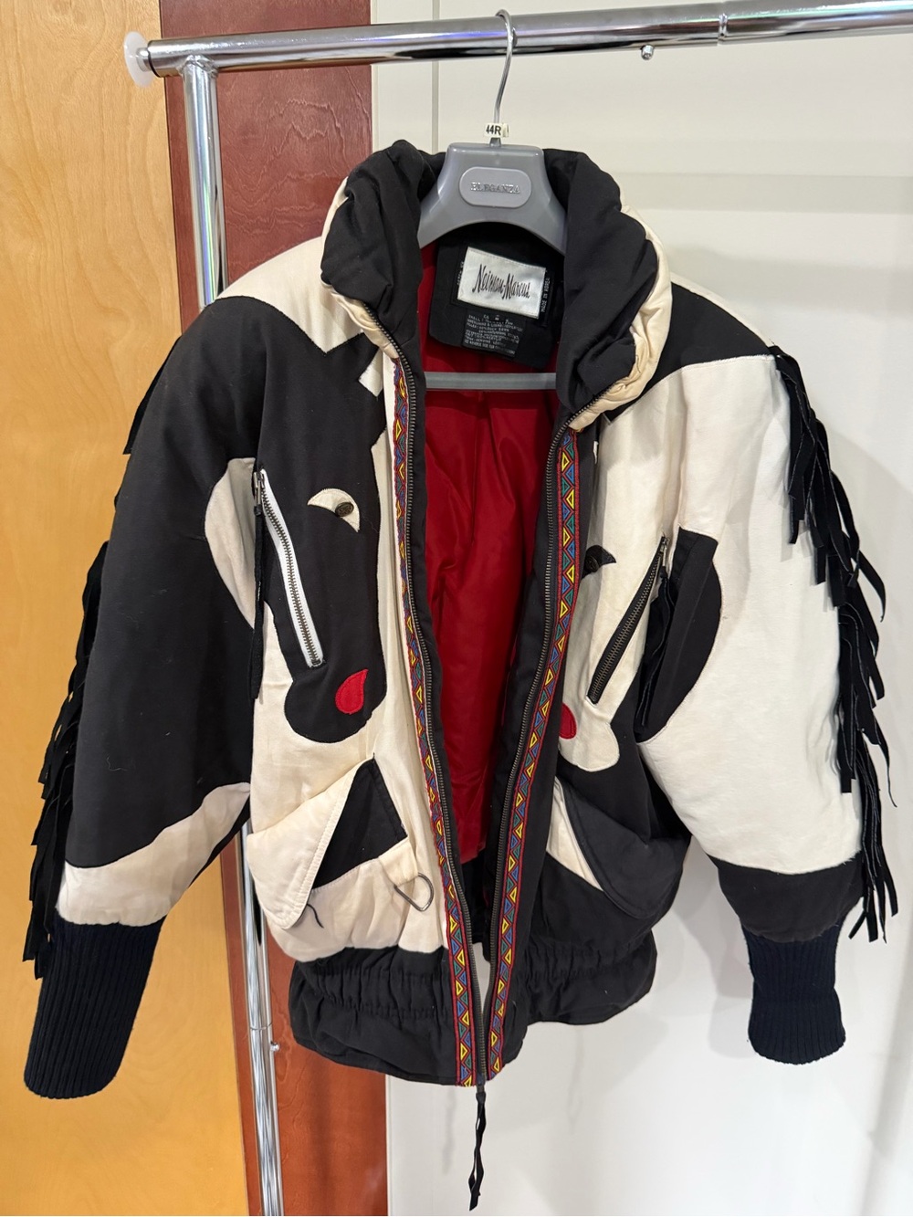 Vintage Rare Collectible Neiman Marcus Puffer Coat Horses Equestrian Southwester - Picture 11 of 16
